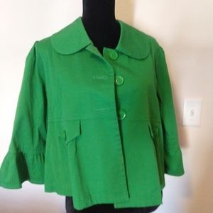 Cato green jacket 3/4 sleeve, medium